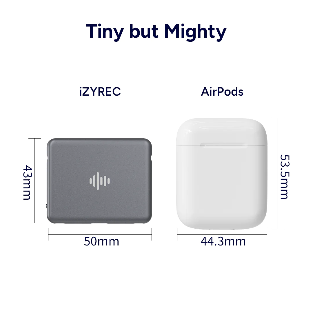 iZYREC MINI Voice Recorder, Strong Spy Hidden Audio Recorder, Free App Control, Compatible for iPhone Android