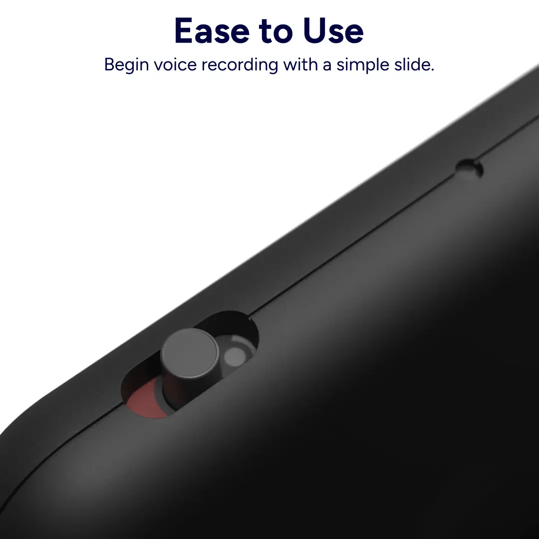 Begin voice recoding with a simple slide